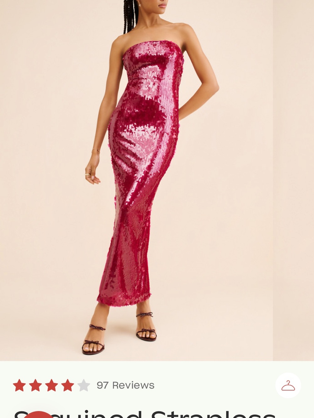 If by Sea  Sequined Strapless Maxi Dress
